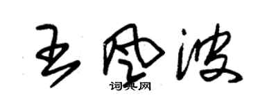 朱锡荣王风波草书个性签名怎么写