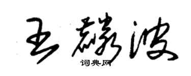 朱锡荣王麟波草书个性签名怎么写