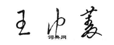 骆恒光王巾菱草书个性签名怎么写
