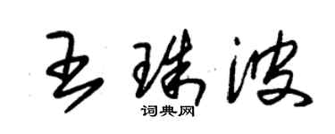 朱锡荣王珠波草书个性签名怎么写