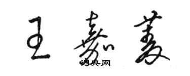 骆恒光王嘉菱草书个性签名怎么写