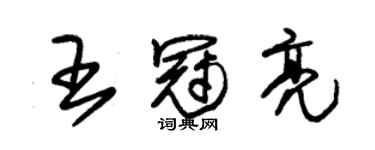 朱锡荣王冠亮草书个性签名怎么写