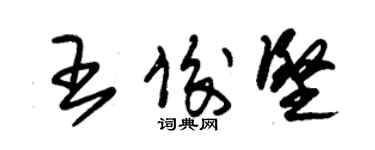 朱锡荣王俊坚草书个性签名怎么写