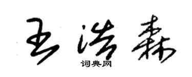 朱锡荣王浩森草书个性签名怎么写