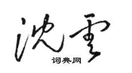 骆恒光沈云草书个性签名怎么写