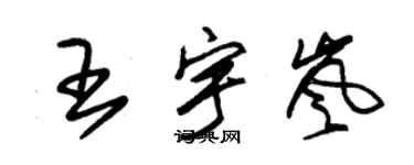朱锡荣王宇岚草书个性签名怎么写