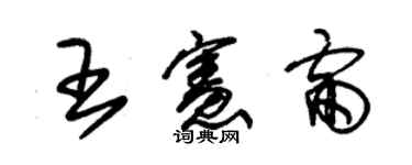 朱锡荣王宪雷草书个性签名怎么写