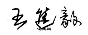 朱锡荣王进毅草书个性签名怎么写