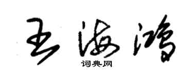 朱锡荣王海鸿草书个性签名怎么写