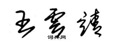 朱锡荣王云靖草书个性签名怎么写