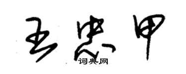 朱锡荣王忠甲草书个性签名怎么写