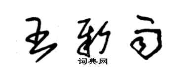 朱锡荣王新雨草书个性签名怎么写