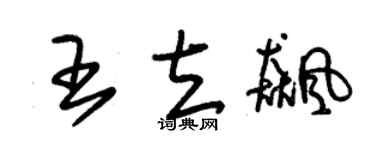 朱锡荣王立飚草书个性签名怎么写