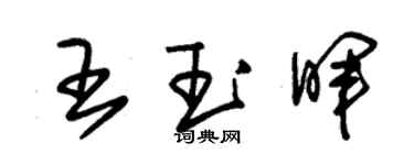 朱锡荣王玉晖草书个性签名怎么写