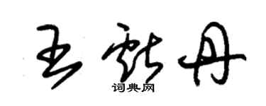 朱锡荣王献丹草书个性签名怎么写