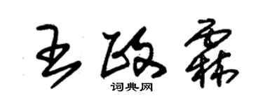朱锡荣王政霖草书个性签名怎么写