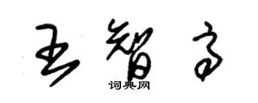 朱锡荣王智高草书个性签名怎么写