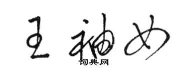 骆恒光王袖女草书个性签名怎么写