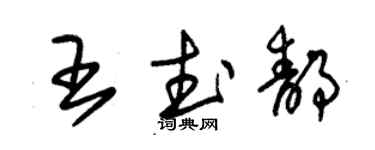 朱锡荣王武静草书个性签名怎么写
