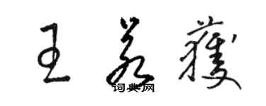 骆恒光王若获草书个性签名怎么写