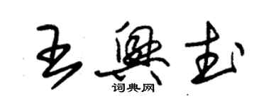 朱锡荣王兴武草书个性签名怎么写