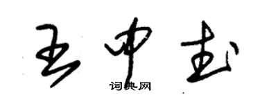 朱锡荣王中武草书个性签名怎么写