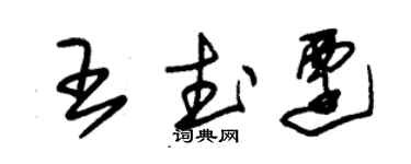 朱锡荣王武迁草书个性签名怎么写