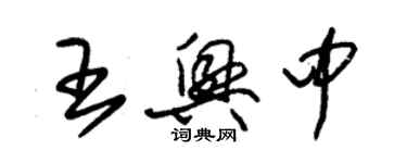 朱锡荣王兴中草书个性签名怎么写