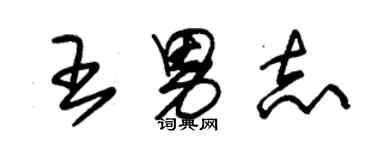 朱锡荣王男志草书个性签名怎么写