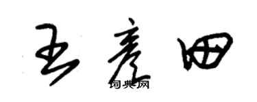 朱锡荣王彦田草书个性签名怎么写
