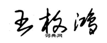 朱锡荣王枚鸿草书个性签名怎么写