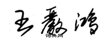 朱锡荣王严鸿草书个性签名怎么写