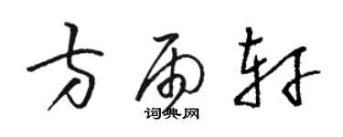 骆恒光方雨轩草书个性签名怎么写