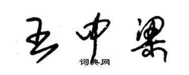 朱锡荣王中梁草书个性签名怎么写
