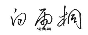骆恒光白雨桐草书个性签名怎么写