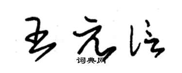 朱锡荣王元信草书个性签名怎么写