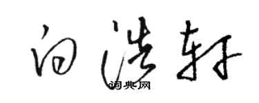 骆恒光白浩轩草书个性签名怎么写