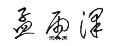 骆恒光孟雨泽草书个性签名怎么写