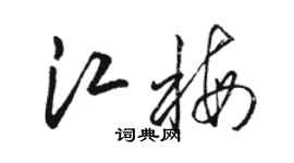 骆恒光江梅草书个性签名怎么写