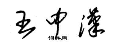 朱锡荣王中汉草书个性签名怎么写
