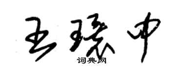 朱锡荣王环中草书个性签名怎么写