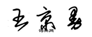 朱锡荣王京曼草书个性签名怎么写