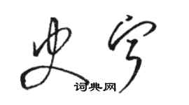 骆恒光史宁草书个性签名怎么写