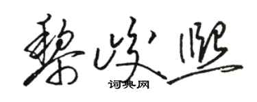 骆恒光黎峻熙草书个性签名怎么写