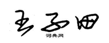 朱锡荣王子田草书个性签名怎么写
