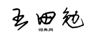 朱锡荣王田勉草书个性签名怎么写