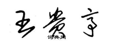 朱锡荣王贵亭草书个性签名怎么写
