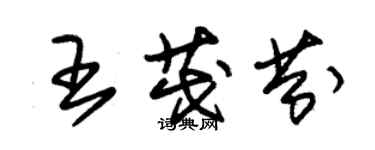 朱锡荣王茂芬草书个性签名怎么写
