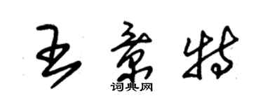 朱锡荣王景特草书个性签名怎么写