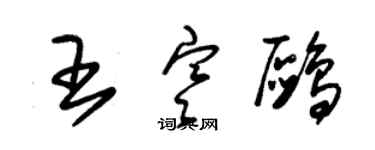 朱锡荣王寒鸥草书个性签名怎么写